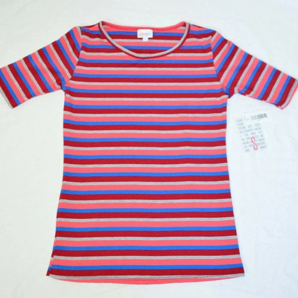 GIGI Pink Red Blend Multicolored Striped LULAROE - Picture 1 of 8